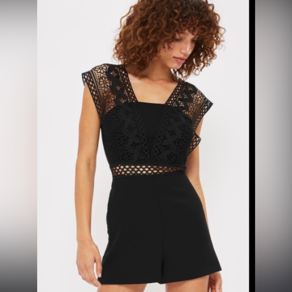 Black Lace Romper